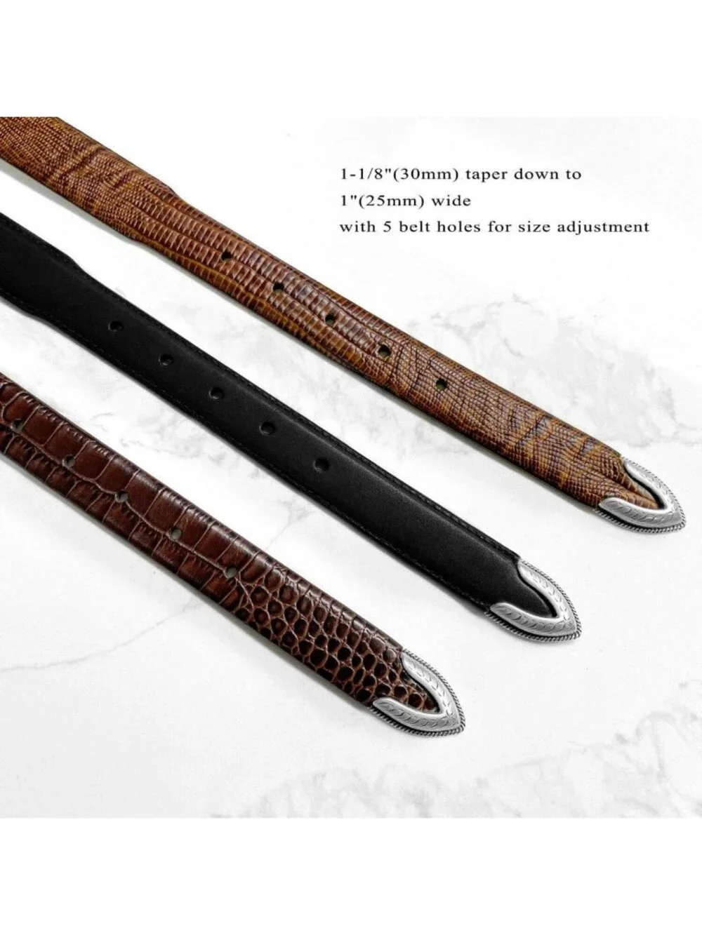 Genuine Full-Grain Cowhide Leather Dress Belt 1-1/8